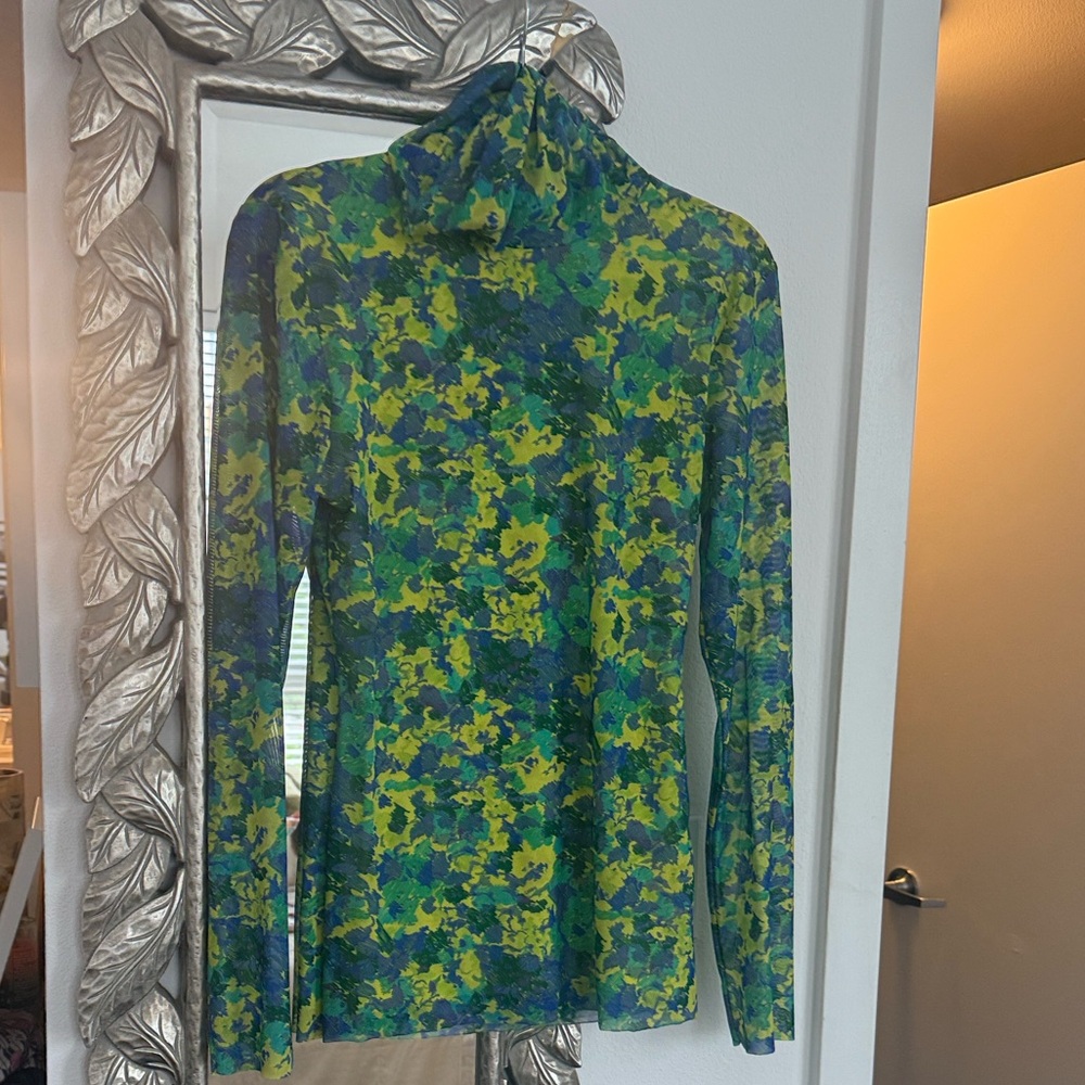 Ganni Multicolor Abstract Print Top